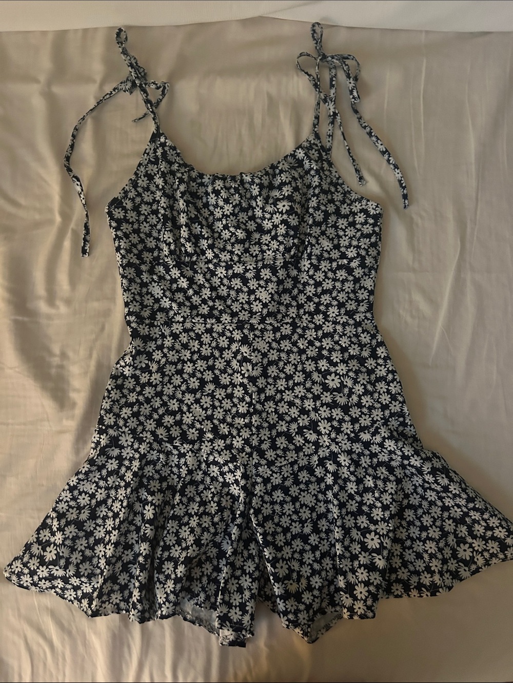 Navy Floral Tie-Shoulder Romper